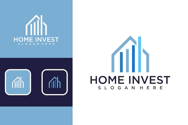 Vetor design de logotipo de investimento em casa