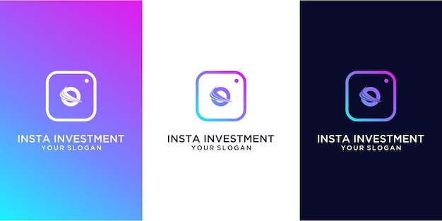 Vetor design de logotipo de investimento insta