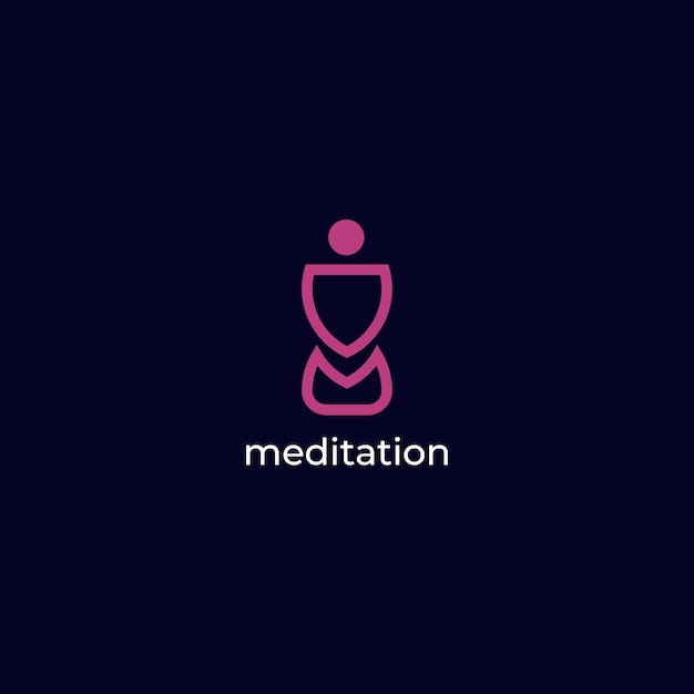 Vetor design de logotipo de ioga de meditação