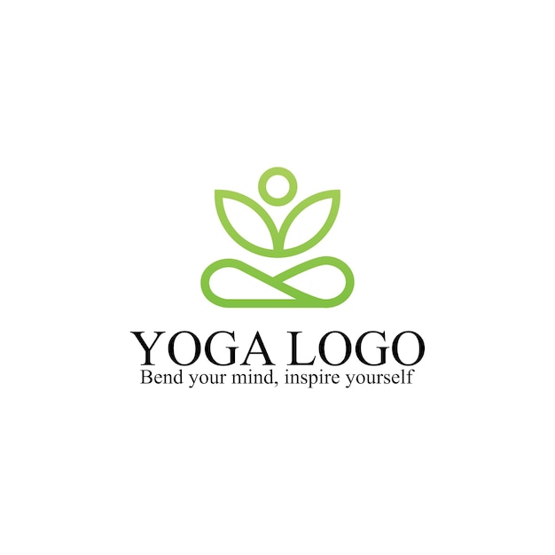 Vetor design de logotipo de ioga de meditação