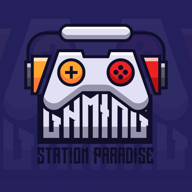 Vetor design de logotipo de jogo de joystick de gamepad minimalista simples