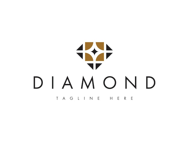 Design de logotipo de jóias de diamantes de luxo