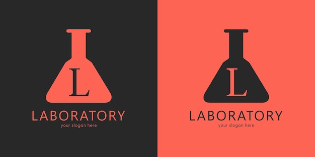 Design de logotipo de laboratório com letra L