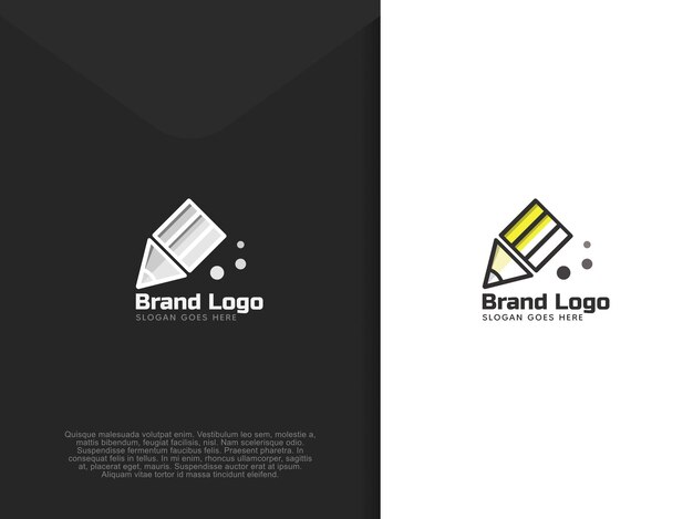 Design de logotipo de lápis simples, aprendendo o conceito de educação