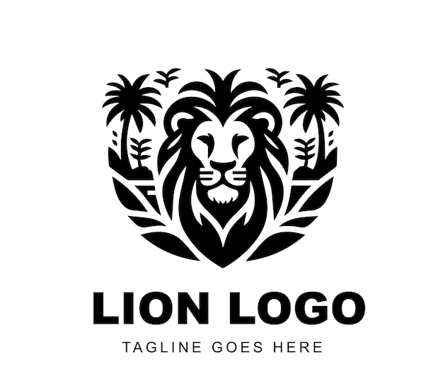 Design de logotipo de leão pronto para usar ilustração de mascote premium vector