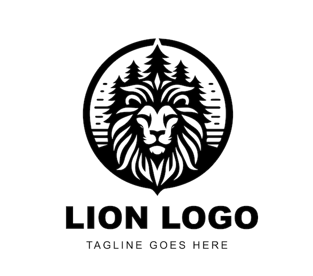 Vetor design de logotipo de leão pronto para usar ilustração de mascote premium vector