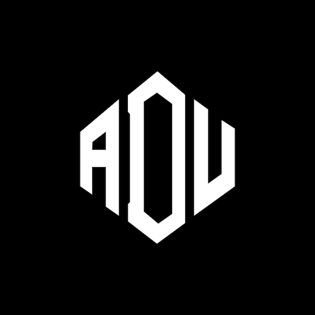 Design de logotipo de letra adu com forma de polígono adu polígono e forma de cubo design de logotipo adu hexágono modelo de logotipo vetorial cores branco e preto adu monograma logotipo de negócios e imóveis