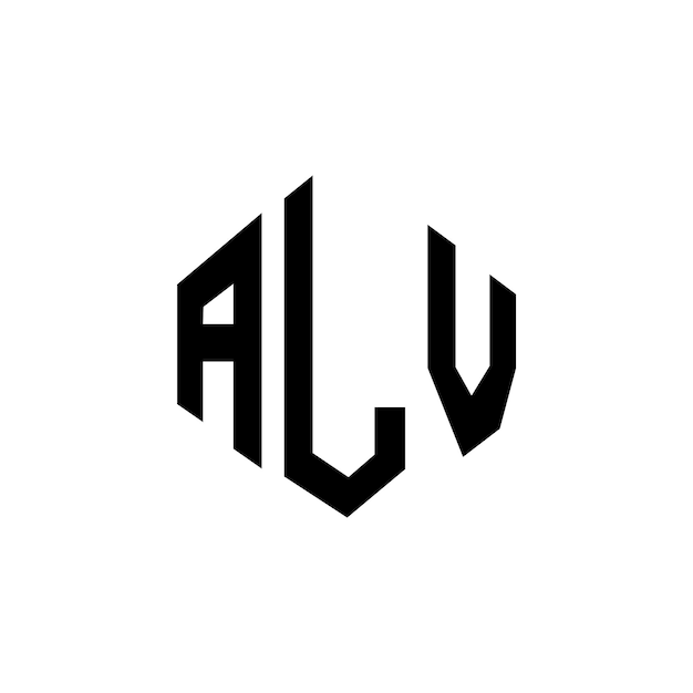 Vetor design de logotipo de letra alv com forma de polígono alv polígono e forma de cubo design de logotipo alv hexágono modelo de logotipo vetorial cores branco e preto alv monograma logotipo de negócios e imóveis