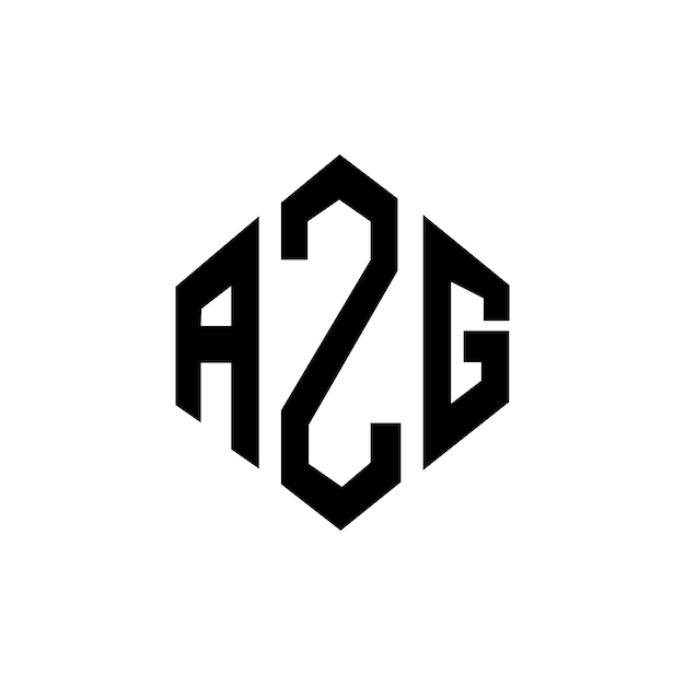 Vetor design de logotipo de letra azg com forma de polígono azg polígono e forma de cubo design de logotipo azg hexágono modelo de logotipo vetorial cores branco e preto azg monograma logotipo de negócios e imóveis