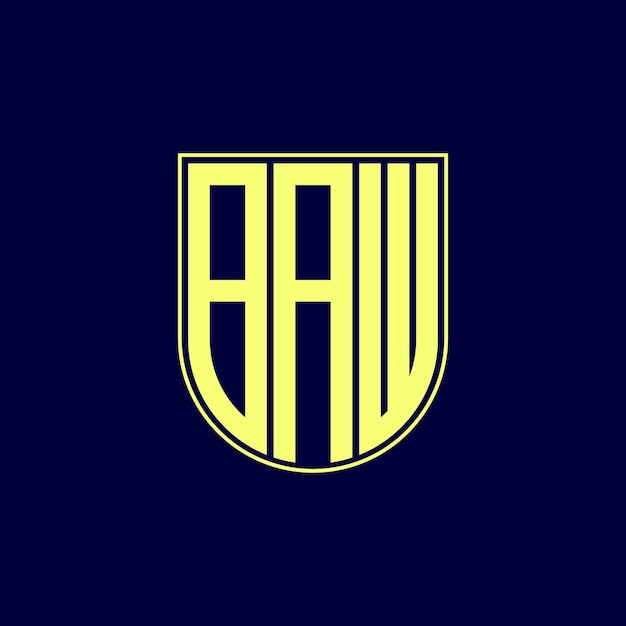design de logotipo de letra baw