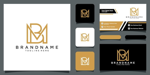 Design de logotipo de letra bm ou mb vetor premium