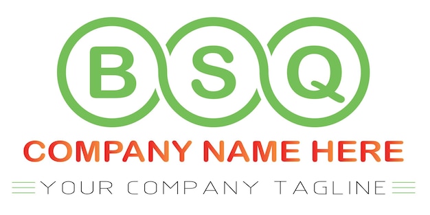 Vetor design de logotipo de letra bsq