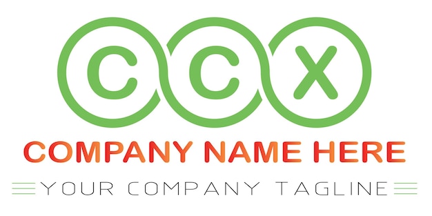 Vetor design de logotipo de letra ccx