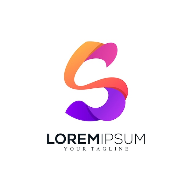 Design de logotipo de letra colorida abstrata