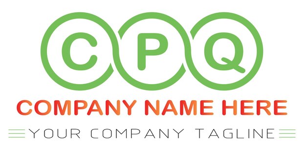 Vetor design de logotipo de letra cpq