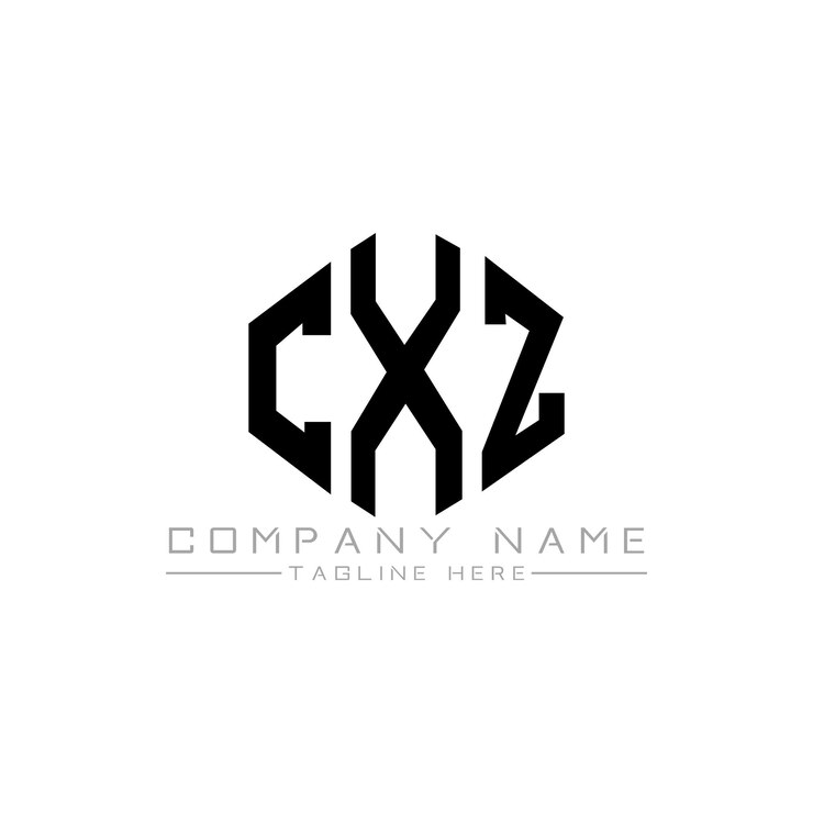 Vetor design de logotipo de letra cxz com forma de polígono cxz polígono e forma de cubo design de logotipo cxz hexágono modelo de logotipo vetorial cores brancas e pretas cxz monograma logotipo de negócios e imóveis