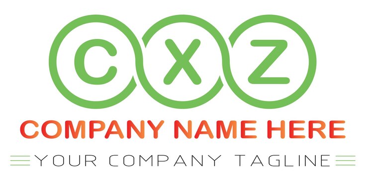 Vetor design de logotipo de letra cxz