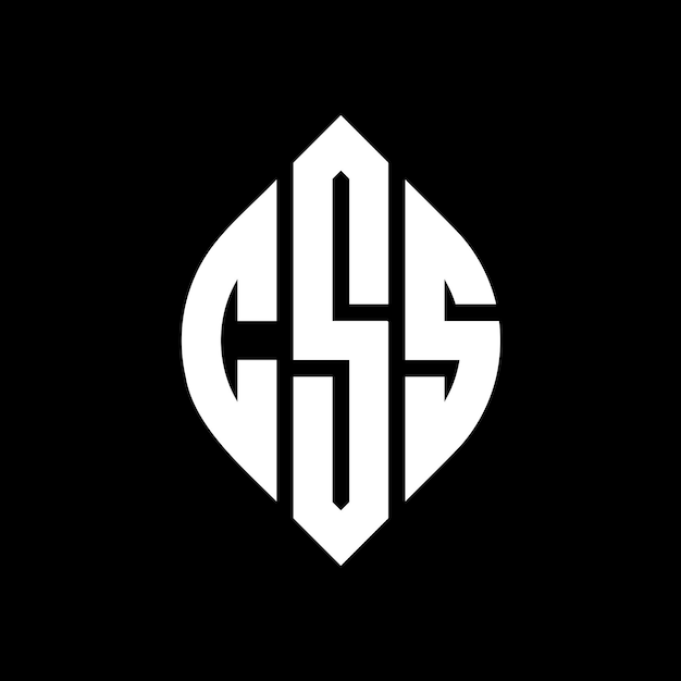 Design de logotipo de letra de círculo CSS com forma de círculo e elipse Letras de elipse CSS com estilo tipográfico As três iniciais formam um logotipo de círculo CSS Emblema de círculo Abstracto Monograma Letra Mark Vector.