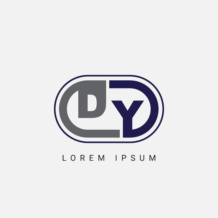 Vetor design de logotipo de letra dy ou yd com um design de logotipo inicial de letra de corte criativo