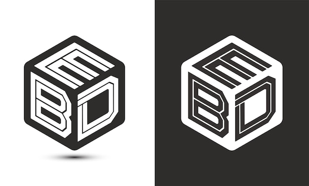 Vetor design de logotipo de letra ebd com ilustrador logotipo de cubo logotipo vetor estilo de sobreposição de fonte de alfabeto moderno