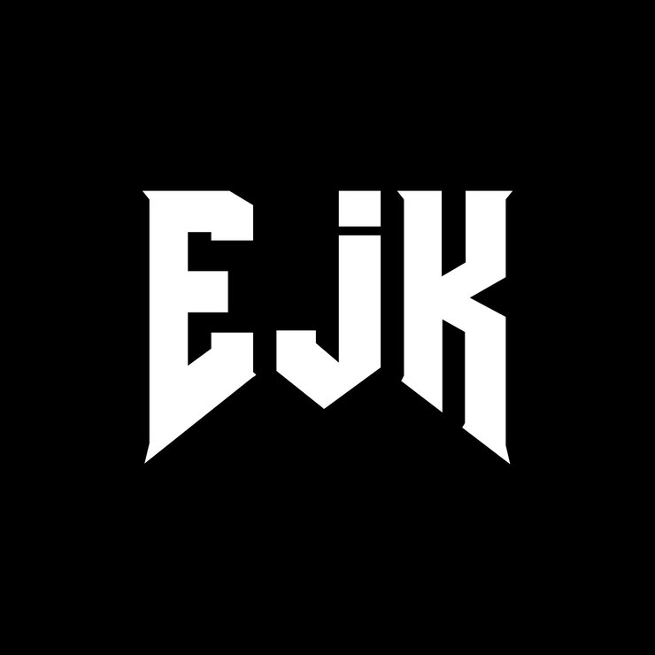 Vetor design de logotipo de letra ejk para empresa de tecnologia ejk design de logotipo combinação de cores preto e branco ejk logotipo ejk vetor ejk desenho ejk ícone ejk alfabeto ejk tipografia desenho de logotipo