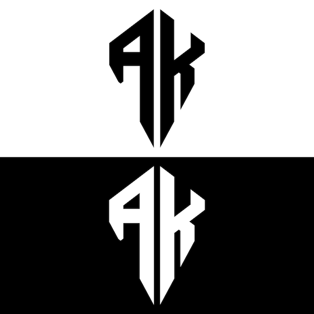 Design de logotipo de letra em forma de tringle com cor preto e branco