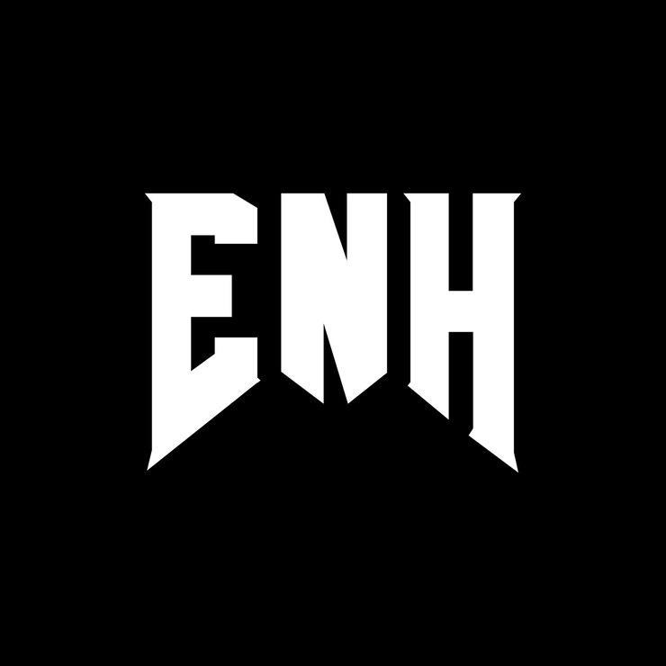 Vetor design de logotipo de letra enh para empresa de tecnologia enh design de logotipo combinação de cores preto e branco enh logotipo enh vetor enh design ícone enh alfabeto enh tipografia logotipo design