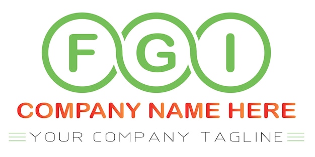Vetor design de logotipo de letra fgi