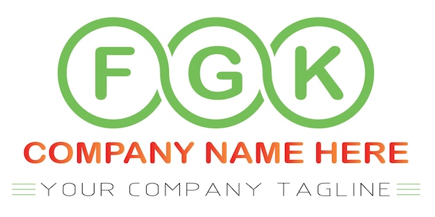 Vetor design de logotipo de letra fgk