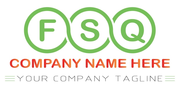 Vetor design de logotipo de letra fsq