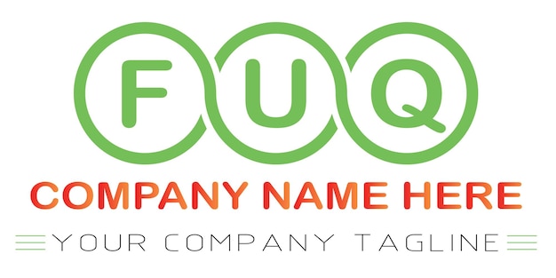 Vetor design de logotipo de letra fuq