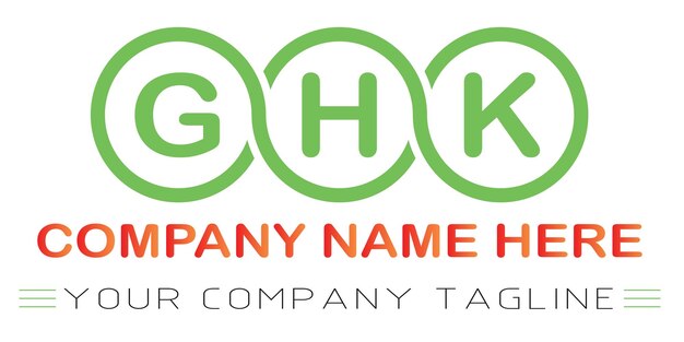 Vetor design de logotipo de letra ghk