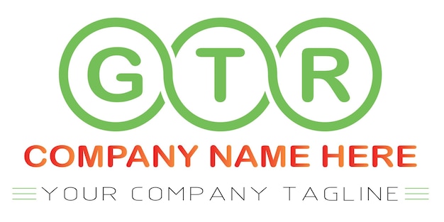 Vetor design de logotipo de letra gtr