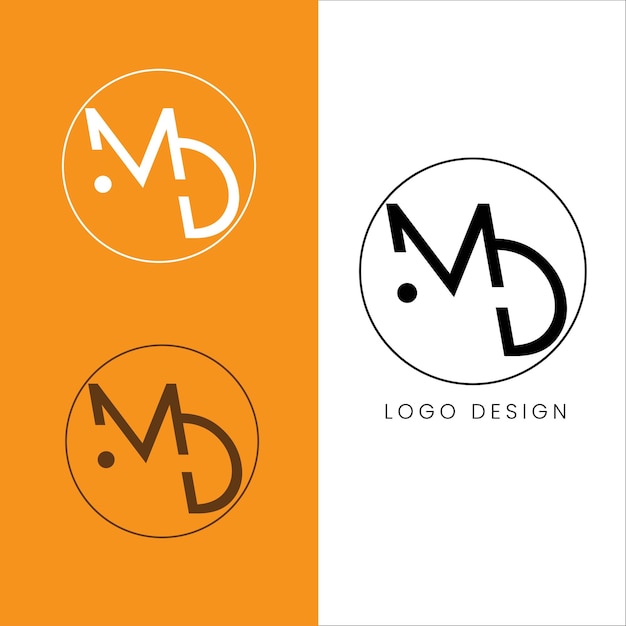 Design de logotipo de letra inicial MD