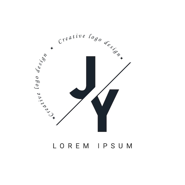 Vetor design de logotipo de letra jy com um corte criativo desenho de logotipo criativo
