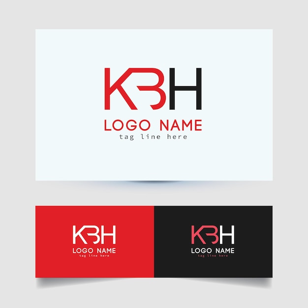 Design de logotipo de letra kbh personalizado simples