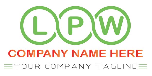 Design de logotipo de letra LPW