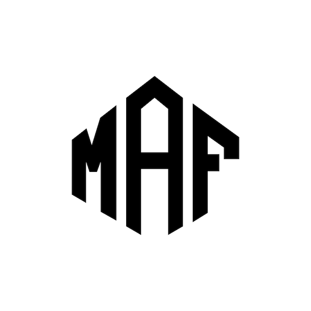 Vetor design de logotipo de letra maf com forma de polígono maf polígono e forma de cubo design de logotipo maf hexágono modelo de logotipo vetorial cores branco e preto maf monograma logotipo de negócios e imóveis
