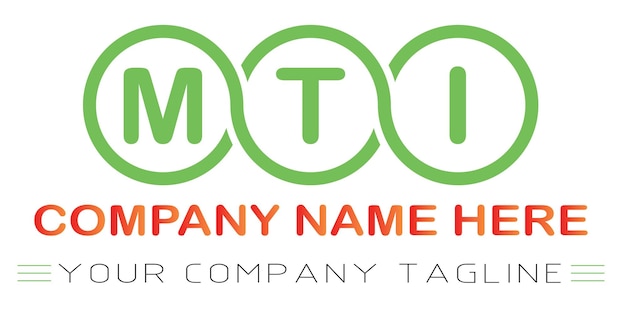 Vetor design de logotipo de letra mti