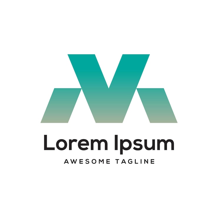 Vetor design de logotipo de letra mv ícone grátis