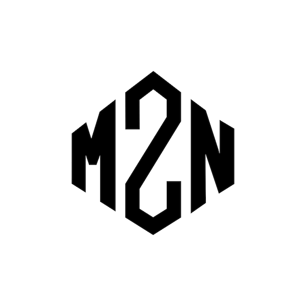 Vetor design de logotipo de letra mzn com forma de polígono mzn polígono e forma de cubo design de logotipo mzn hexágono vetor modelo de logotipo cores branco e preto mzn monograma logotipo de negócios e imóveis