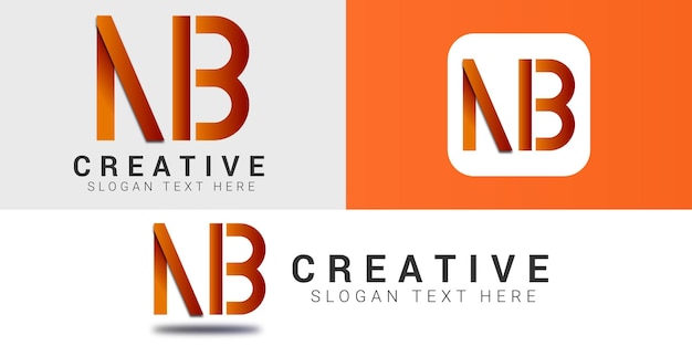 Vetor design de logotipo de letra nb