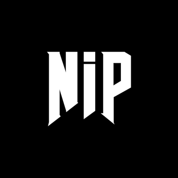Design de logotipo de letra NIP para empresa de tecnologia NIP design de logotipo combinação de cores preto e branco NIP logotipo NIP vetor NIP design NIP ícone NIP alfabeto NIP tipografia logotipo design
