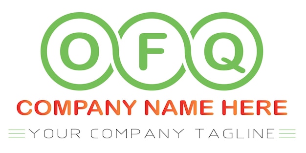 Vetor design de logotipo de letra ofq