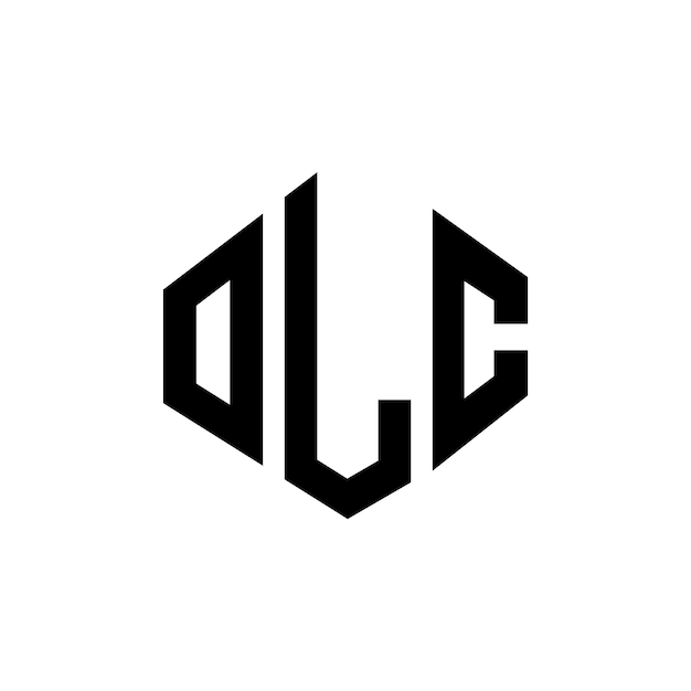 Vetor design de logotipo de letra olc com forma de polígono olc polígono e forma de cubo olc hexágono modelo de logotipo vetorial cores branco e preto olc monograma logotipo de negócios e imóveis