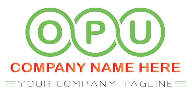 Vetor design de logotipo de letra opu