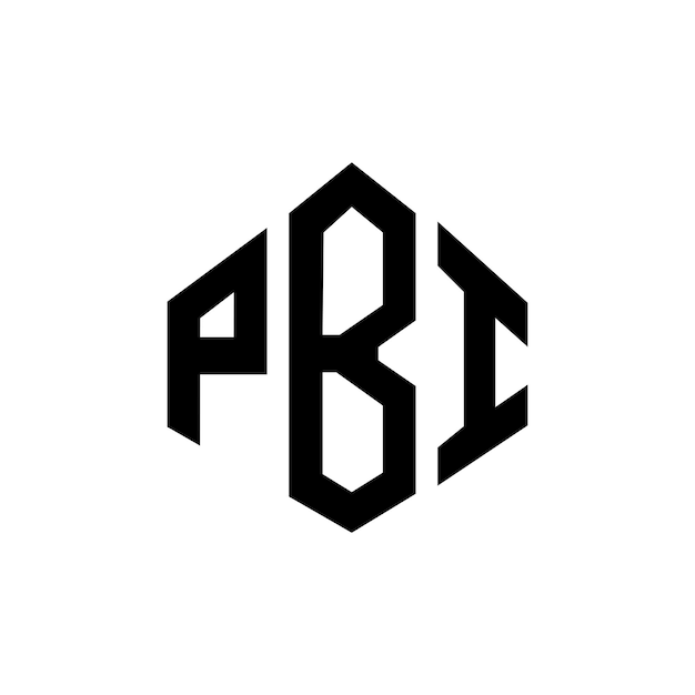 Vetor design de logotipo de letra pbi com forma de polígono pbi polígono e forma de cubo design de logotipo pbi hexágono modelo de logotipo vetorial cores branco e preto pbi monograma logotipo de negócios e imóveis