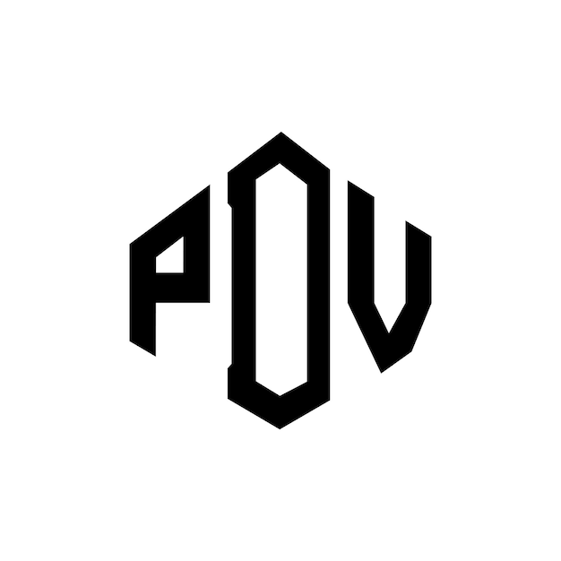 Vetor design de logotipo de letra pdv com forma de polígono pdv polígono e forma de cubo design de logotipo pdv hexágono modelo de logotipo vetorial cores branco e preto pdv monograma logotipo de negócios e imóveis