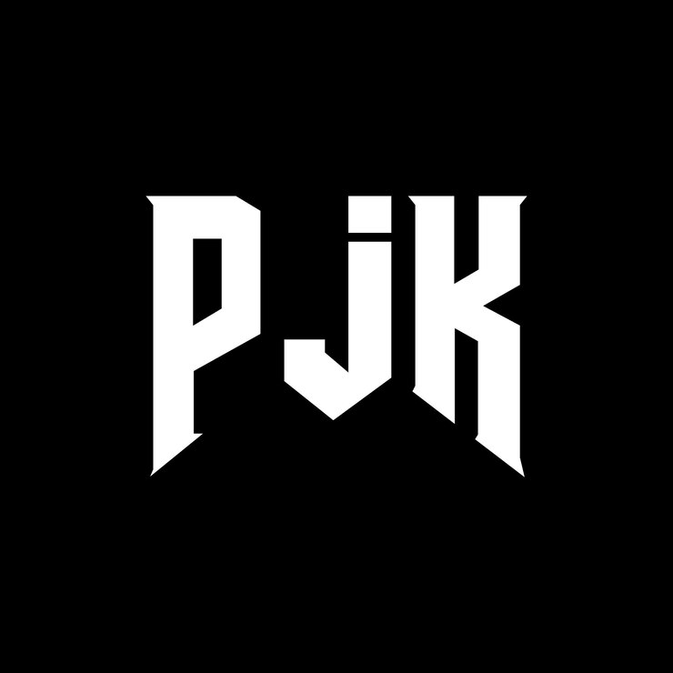 Vetor design de logotipo de letra pjk para empresa de tecnologia pjk design de logotipo combinação de cores preto e branco pjk logotipo pjk vetor pjk desenho pjk ícone pjk alfabeto pjk tipografia desenho de logotipo
