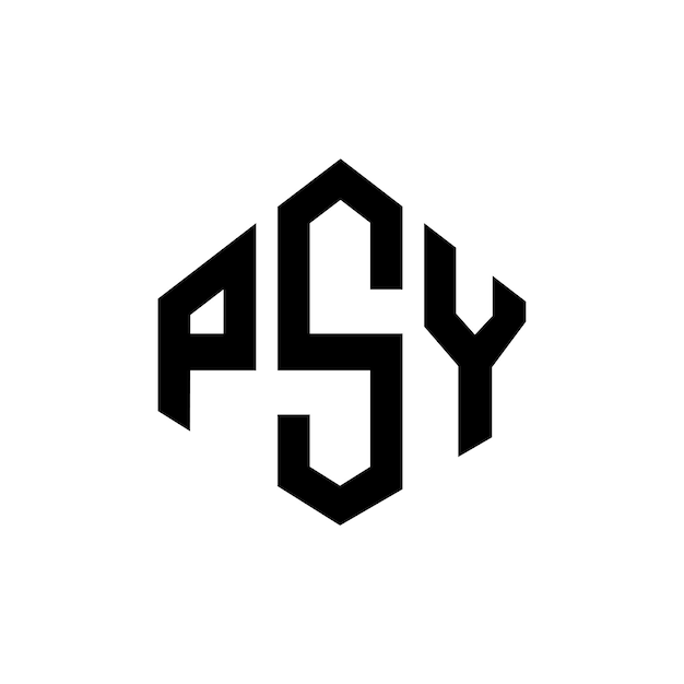 Vetor design de logotipo de letra psy com forma de polígono psy polígono e forma de cubo design de logotipo psy hexágono modelo de logotipo vetorial cores branco e preto psy monograma logotipo de negócios e imóveis